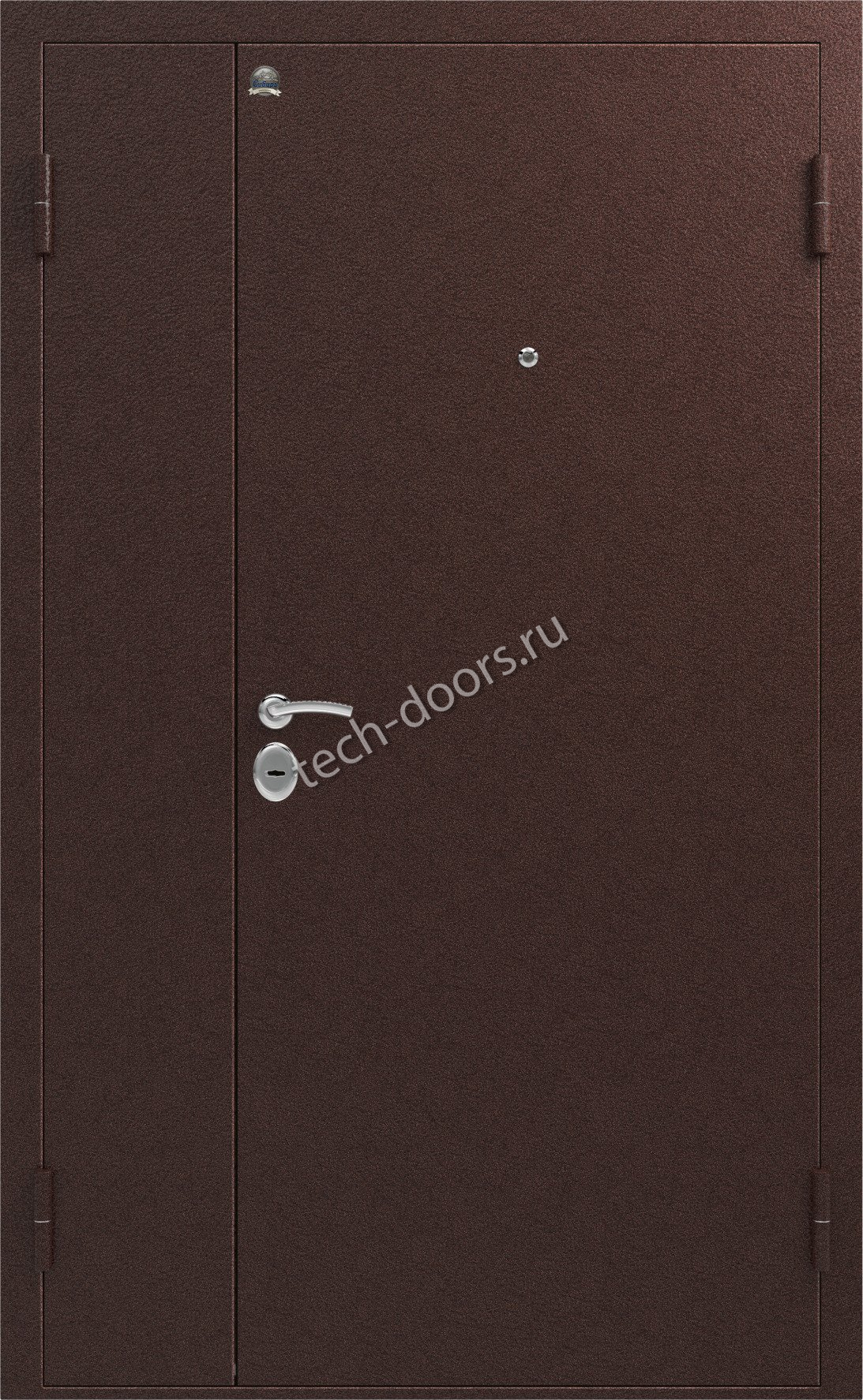 Дверь техническая полуторная 1250x2050 багровая